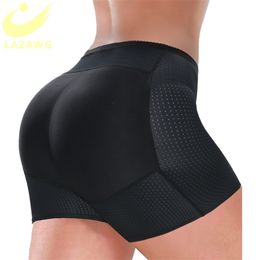 LAZAWG Butt Lifter Enhancer Shapewear Panties Padded Hip Shaper Underwear Thigh Slimmer Shorts Seamless 211218
