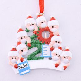 DHL Quarantine Personalized Christmas 2021 Decoration DIY Hanging Ornament Cute Snowman Pendant Social Distancing Party Fast Free Delivery Resin Gift