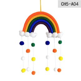 Rainbow Baby Room Decoration Manual Weave Cloud Ball Pendants Kids Room Wall Hanging Home Children Cute Multi Colour 14jy G2