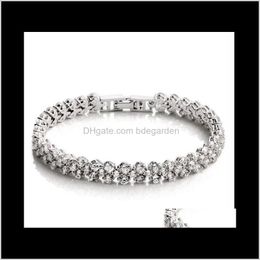 Bracelets Shining Crystal Braceletszircon Diamond Roman Tennis Link Bracelet Jewelry Ps1436 Zdk3V