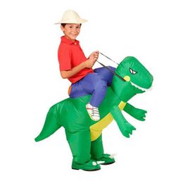 Inflatable Dinosaur Kids Costume T-Rex Dino Rider Outfit Cosplay Purim Halloween Dragon Party Carnival Blow Up Toys Fancy Dress Q0910