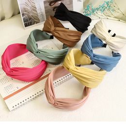 Satin Colourful Cross Knot Hairband Headband Adult Hair Accessories