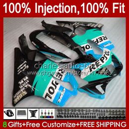 100% Fit OEM Fairings For HONDA CBR 600F4 600FS 600 F4 FS CC 99-00 Body Cyan Repsol 54No.251 600CC CBR600 F4 CBR600F4 99 00 CBR600FS 1999 2000 Injection Mould Bodywork