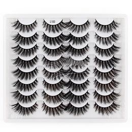 Handmade Reusable 16 Pairs 3D Fake Eyelashes Set Soft Light Natural Thick Multilayer Mink False Lashes Curly Crisscross Makeup Accessory For Eyes DHL