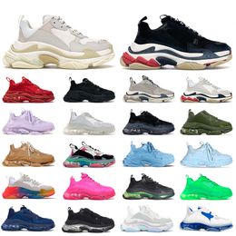 Triple S Designer Shoes Mens Womens Paris 17 FW Luxurys Designers Authentic Sports Sneakers Trainers Crystal Bottom Outdoor Big Size 36-45