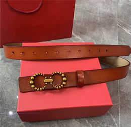 Designer Women Genuine Leather Belt Vintage Fashion Classic Men Designers Belts Casual Brand Letter Bronze Buckle Cowskin Belt Width 2.8cm