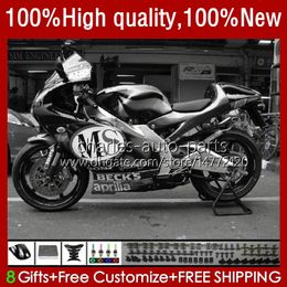 Motorcycle Body For Aprilia RS-250 RS RSV 250 RS250 RR R RS250R 95 96 97 24No.155 RSV-250 RSV250R RSV250 1995-1997 RSV250RR RS250RR 1995 1996 1997 Black Grey Fairing