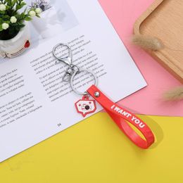 Car Keychain Couple Cartoon Letter Keychain Keyring Metal Key Ring Creative Key Holder Key Chain Auto Accessories