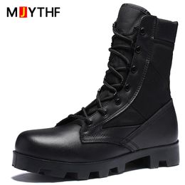 Genuine Leather Military Boots Desert Tactical Boots Army Shoes Outdoor Hiking Boots Outdoor Training Combat Men Shoes