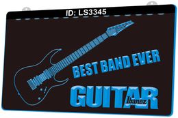 LS3345 Band Ever Guitar 3D Engraving LED Light Sign Wholesale Retail