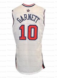 Custom Retro 2000 Kevin Garnett #10 Basketball Jersey Mens Ed White Any Name Number Jerseys Size S-4XL 5XL 6XL