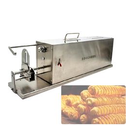 New Spiral Chips Twisted Potato Slicer Machine French Fry Cutter Potato Tower Making Maker Electric Automatic Stretching