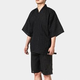 Ethnic Clothing Summer Kimono Pyjamas Sets For Men Japan Style Male Short Sleeve Sleep Lounge Sleepwear Yukata Japanese Samurai