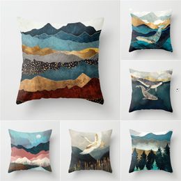 Abstract landscape printing pillow case creative office cushion cover printing household sofa Pillowcases products T500836