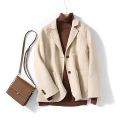 Women's Trench Coats ZOJ British Tweed Coat Short Herringbone Suit Autumn Winter
