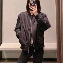 Women Bomber jacket Coats Autumn Winter Solid Zip Cotton Casual Jacket Female Loose Plus Size Outerwear Clothing 210513