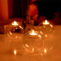 Candle Holders Wedding Bar Decoration Home Decor Glass Holder Crystal Candlestick Transparent