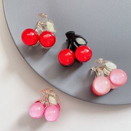 New Korean Fashion Children's Cute Red Cherry Hair Claws Headwear Sweet Girl Princess Catch Clip Kids Hair Accessories