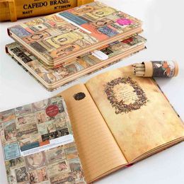 Portable Creative Notebook Retro Journal Drawing Exquisite Diary Book Unique Appearance Design Office Work 210611