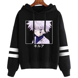 Kawaii Hunter X Hunter Hoodies Men Women Long Sleeve Sweatshirt Killua Black Hoodie Tops Clothes Y1121