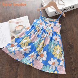 Bear Leader Summer Floral Girls Dresses Baby Girls Sling Sleeveless Children Flowers Print Clothes Kids Cute Clothing 3-7 Years 210708