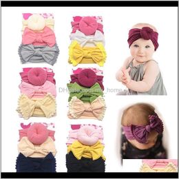 Baby Kids Maternity Drop Delivery 2021 Baby Headbands Girls Bow Turban 3Pcsset Infant Elastic Hairbands Children Knot Headwear Hair Accessori