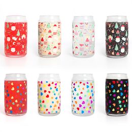 Color Changing Glass Mug for Cold Drinks Christmas Pattern Office Home Party Drinkware Tumbler