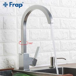 FRAP varış ve soğuk su mutfak lavabo musluk uzay alüminyum su karıştırıcı musluk 360 derece rotasyon YF40010 211108