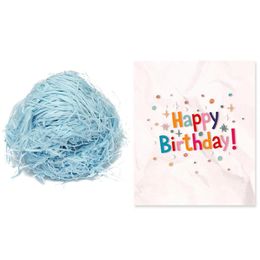 shredded gift paper Canada - Greeting Cards 1 Pcs 100G Luxury Blue Shredded Tissue Hamper Paper Gifts Box & Set 3D Up Dream Cake Card