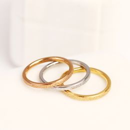 Classic Simple Band Ring Matte Narrow Titanium Steel for Women Trendy Tail Gold Rose Gold Silver Colour Wedding Band Jewellery Gift