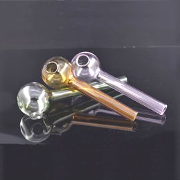 high quality Pyrex Glass Oil Burner Pipe Colour 4inch (10cm ) glass pipes Great Tube tubes Nail tips for smoking accessories for dry herb