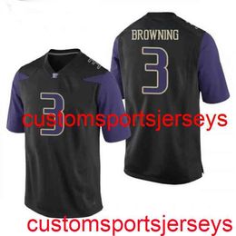Stitched 2020 Men's Women Youth Jake Browning Washington Huskies Black NCAA Football Jersey Custom any name number XS-5XL 6XL