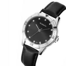 Wristwatches Fashion 2021 Watch Men Unisex Relogios Womens Watches Quartz Rhinestone Dial Leather Band Wristwatch Clock Xfcs