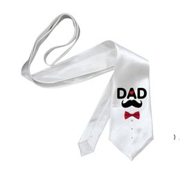Sublimation Blank White Neck Ties Adult Tie favor Heart Transfer Printing Diy Custom Consumables Party Favors ZZB9460