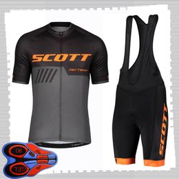 SCOTT team Cycling Short Sleeves jersey (bib) shorts sets Mens Summer Breathable Road bicycle clothing MTB bike Outfits Sports Uniform Y210414139