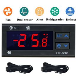 ETC-3000 Mini Temperature Controller Refrigerator Thermostat Regulator Thermoregulator Thermocouple NTC Dual sensor 220V 40% off 210719