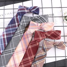 2022 new JK style twill tie DK hand tie male and female student shirt suit plaid skirt collocation wholesale good quality