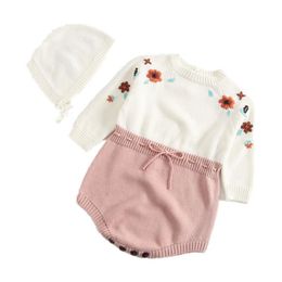 Infant Heart Printed Jumpsuit Long Sleeve Overalls Baby Boys Girl Romper Knitted Ruffles Rompers For Girls Toddler Clothes 210429