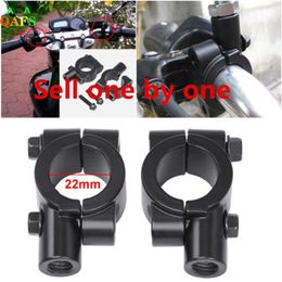 Motorcycle Mirrors 1pc 10mm 7/8\" Rearview Handlebar Mirror Mount Holder Adapter Clamp Side & Accessories Pair SHIDWJ