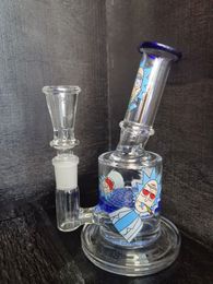 Bong Dab Rig Water Pipes Thick Glass Honeycomb Perc Blue Bongs Heady Mini Pipe Wax Oil Rigs dhpingshop selling