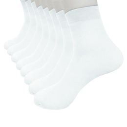 Men's Socks 8 Pairs Streetwear Ultra-thin Silk Business Men Soft Breathable Soild Stockings Summer Winter