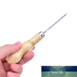 2 Pcs Canvas Leather Sewing Shoes Wood Handle Tool Awl Hand Stitching Taper Leathercraft Needle Tool Kit