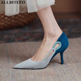 ALLBITEFO fashion sexy high heels genuine leather party women shoes women heels shoes autumn/spring zapatos de mujer stiletto 210611