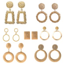 1 Pair Alloy Earrings European Style Geometric Square Stud Earrings Fashion Women Jewellery Drop Earrings Creative Big Earring