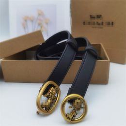Carriage Buckle Women's Belt Cow Leather Small c Standard Decorative Leisure 2.5cm Han Banchao