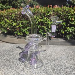 2021 Hookah Bong Glass Dab Rig Multi Colour Recyler Water Bongs Smoke Pipes 8-10 Inch Height 14.4mm Female Joint with Quartz Banger