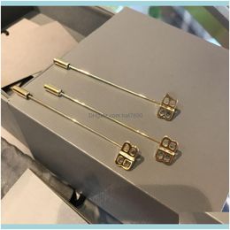 Ear Cuff Jewelry Womens Metal Brass Double B Brooch Dual Purpose Net Red Temperament Advanced Cold Air Earrings Drop Delivery 2021 Xpoyu