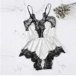 Sexy Pyjamas for Women Lace Lingerie Fashion Sleepwear Set Sleeveless Pijama Mujer Satin Temptation Pyjama Femme Top and Shorts Q0706