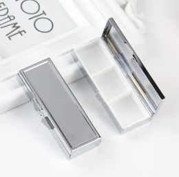 100PCS Pill box Silver Blank Rectangle Metal Pills Container Storage Organiser Boxes Various shapes