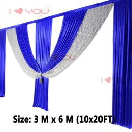 red purple wig NZ - Party Decoration 6M Length Royal Blue Swags Wedding Backdrop Curtain Sequin Event Celebration Stage Background Drapes Wall 2021